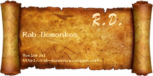 Rab Domonkos névjegykártya